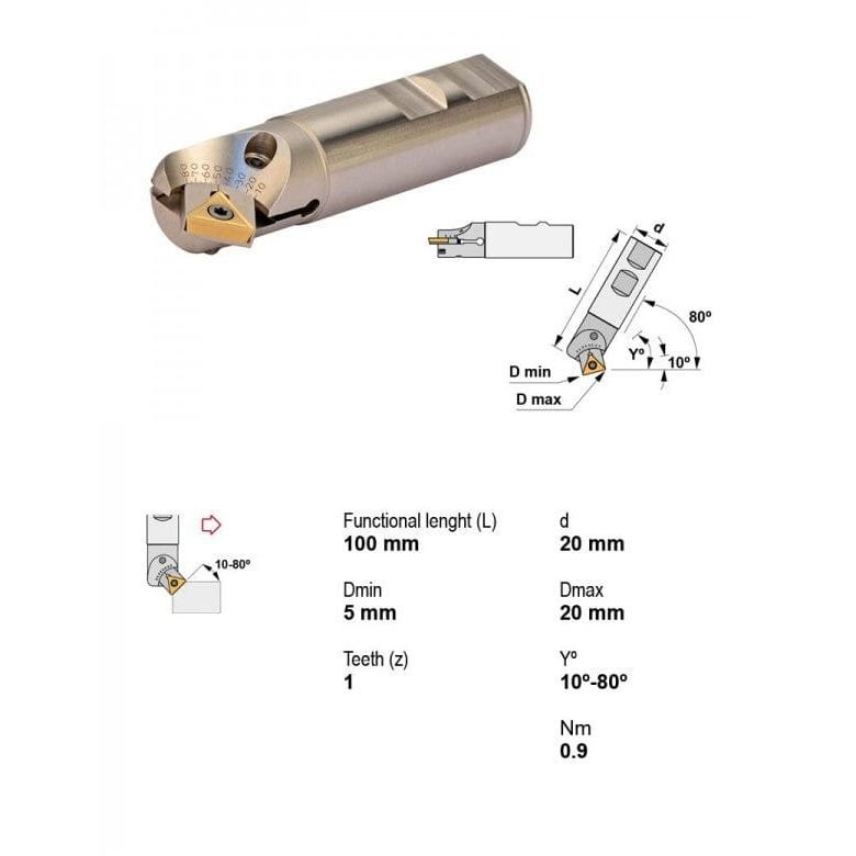 Canela 162407020 Adjustable Chamfering Milling Cutter – Ø20 mm Shank - Twin Eagle Imports