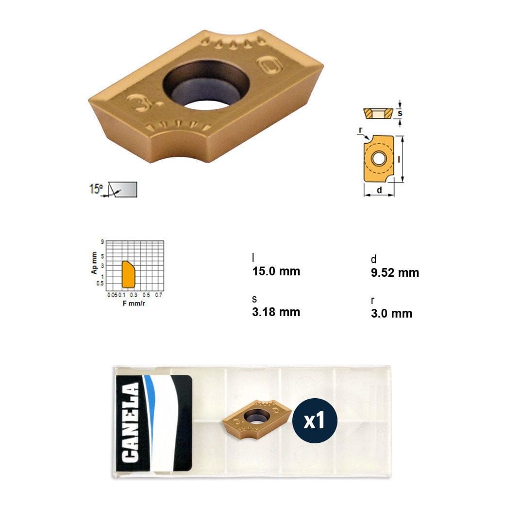Canela ADMT1503R3.0 TIN25 Indexable Insert – 85° Positive Geometry - Twin Eagle Imports