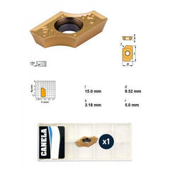 Canela ADMT1503R5.0 TIN25 Indexable Insert – 85° Positive Geometry - Twin Eagle Imports