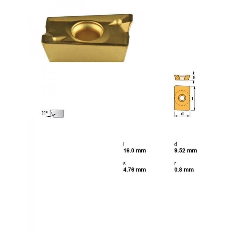 Canela APKT1604PDR TL20 Indexable Milling Insert – 85° Positive Geometry - Twin Eagle Imports