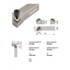 Canela DCLNR2525M12-N External Turning Toolholder – 25×25 mm - Twin Eagle Imports