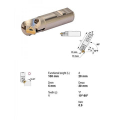 CANELA S.A. TOOL HOLDERS Canela 162407020 Adjustable Chamfering Milling Cutter – Ø20 mm Shank