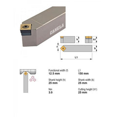 Canela SSDCN2525M12 External Turning Toolholder – 25×25 mm - Twin Eagle Imports