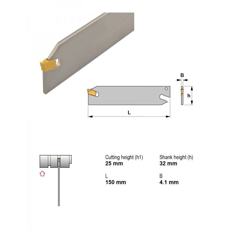 Canela XLCFN3203M04 Parting & Grooving Blade Toolholder – 32 mm - Twin Eagle Imports