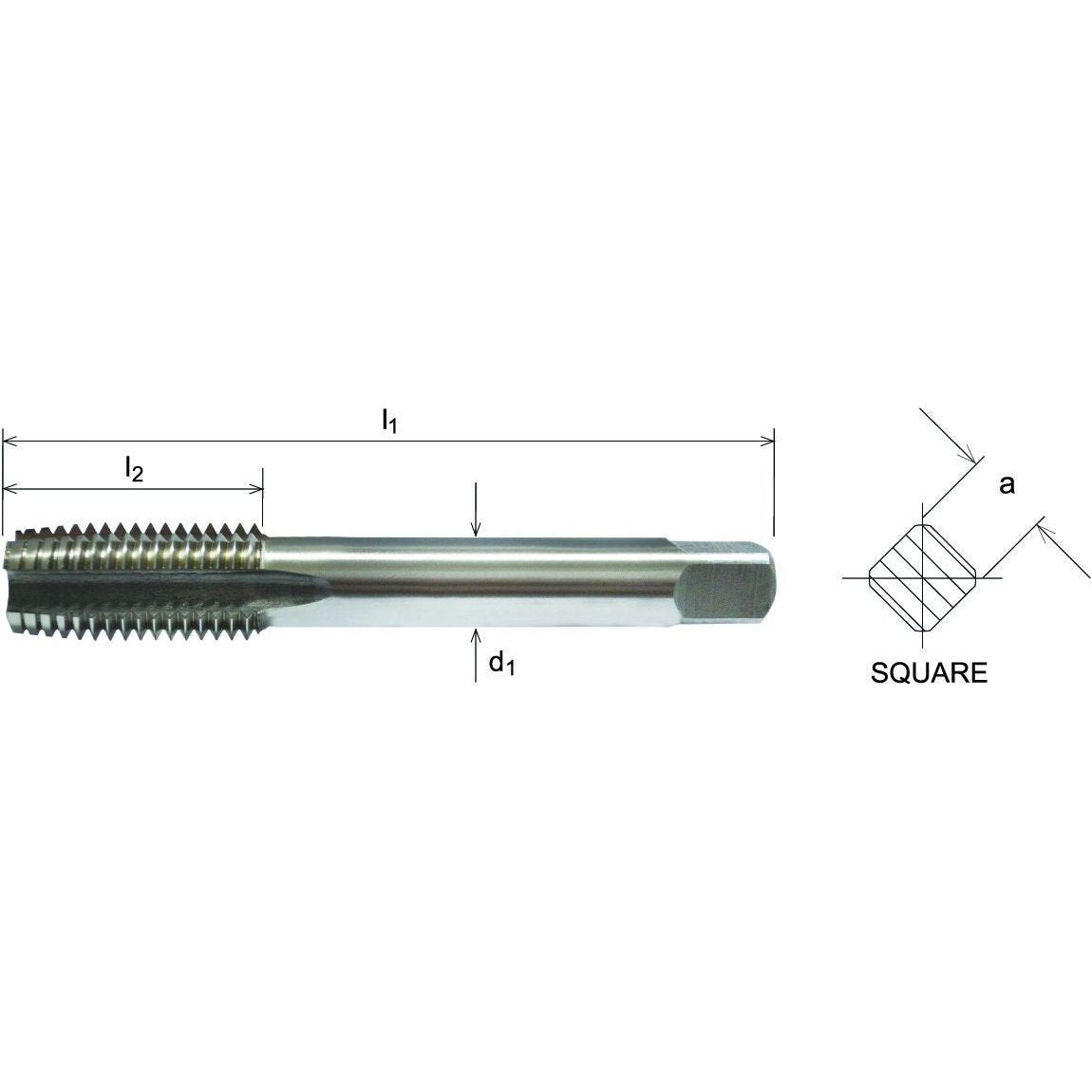Somta Series 519 - HSS Straight Flute Short Left Hand Second (Intermediate) Tap M4 x 0.7mm