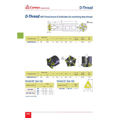 Carmex D-Thread Milling Insert Size 16U – Int. 4–6mm / Ext. 3–5mm / 16U 60D BMA - Twin Eagle Imports