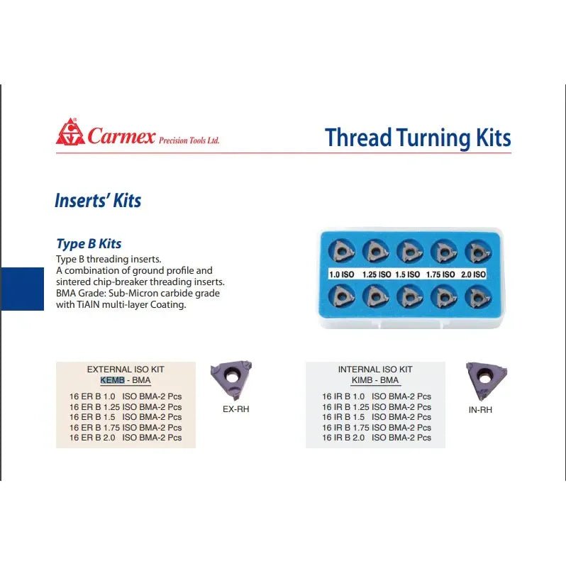 Carmex Internal Threading Insert Set / KIMB-BMA - Twin Eagle Imports