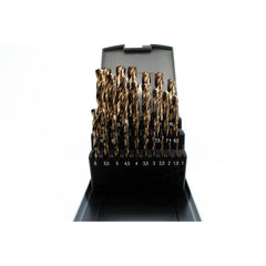 Hepyc 1–13mm HSS-Co Jobber Drill Bit Set 0.5mm Increments (25-Piece, DIN 338, Split Point)