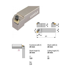 Canela Top Clamp Turning Tool Holder CTFPR2020K16 20mm Shank