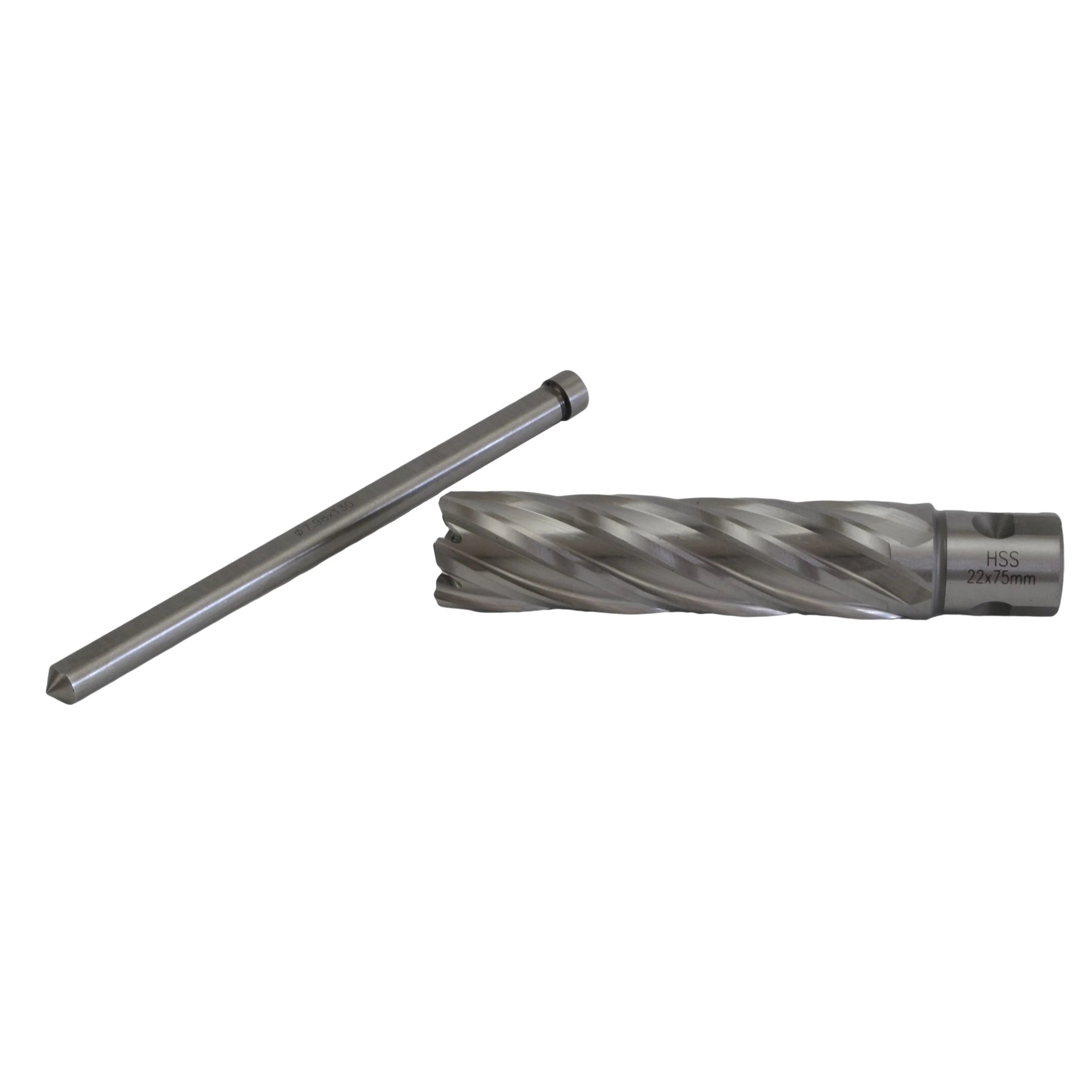 22 x 75mm D.O.C HSS Weldon Shank Annular Cutter with Pin