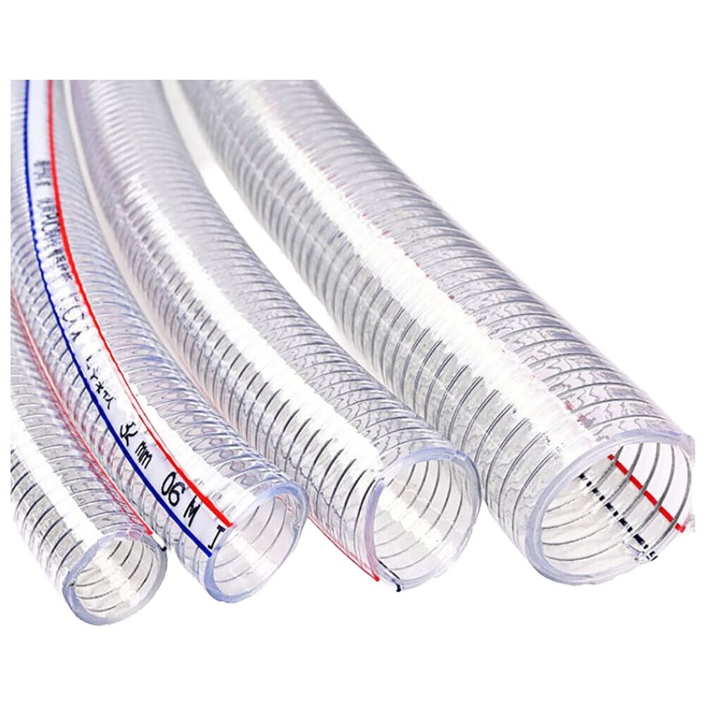 Wire Reinforced Clear Flexible PVC Hose ID 1''(24mm), 5m length
