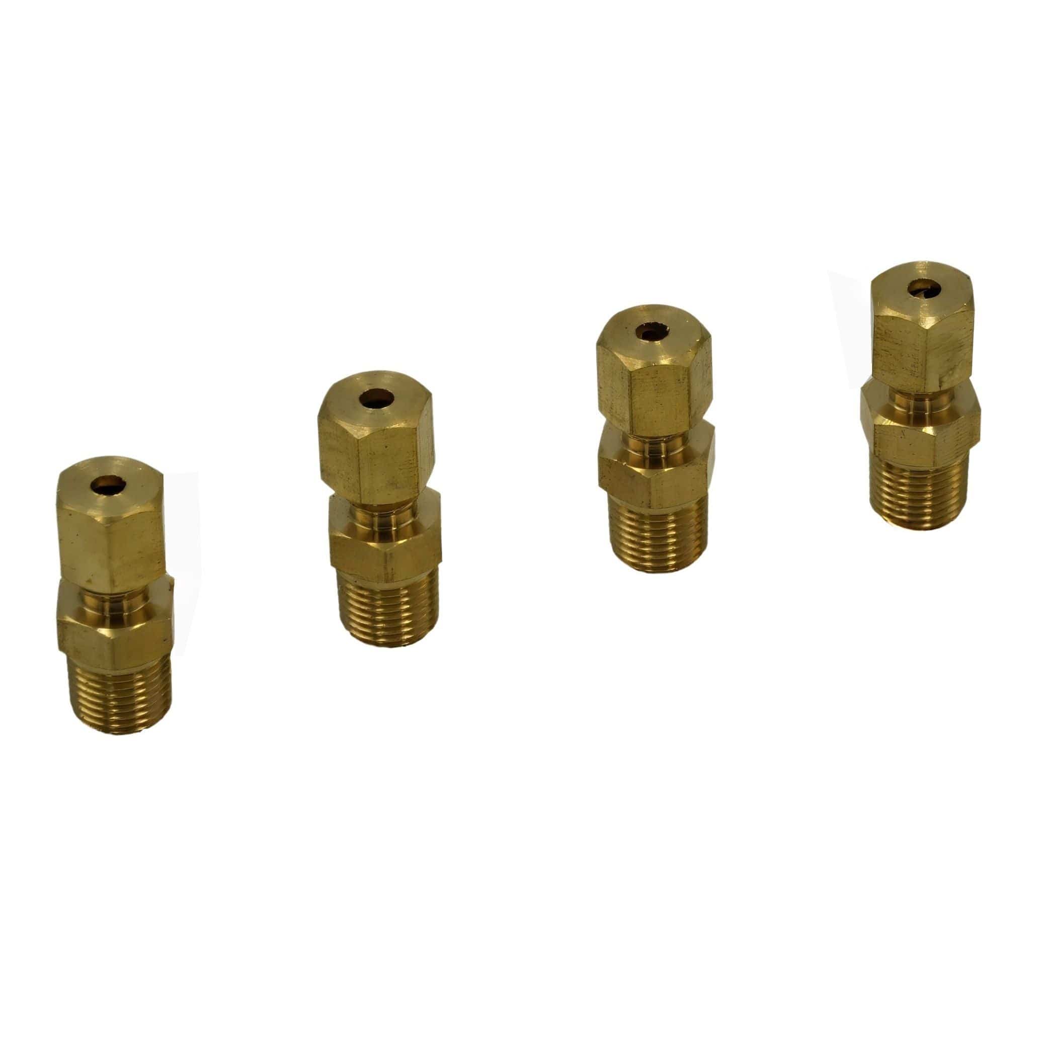 DOT Brass Connector 4pc Brass Compression Male Female Connector (T1/8xM1/8)