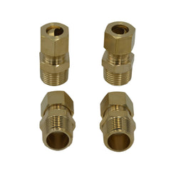 DOT Brass Connector 4pc Brass Compression Male Female Connector (T3/8xM3/8)