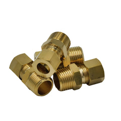 DOT Brass Connector 4pc Brass Compression Male Female Connector (T3/8xM3/8)
