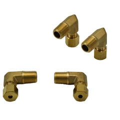 DOT Brass Connector 4pc Brass Compression Union 90° Male Female Elbow (T1/8xM1/8)
