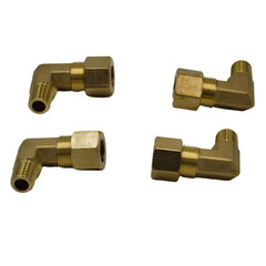 DOT Brass Connector 4pc Brass Compression Union 90° Male Female Elbow (T3/8xM1/8)