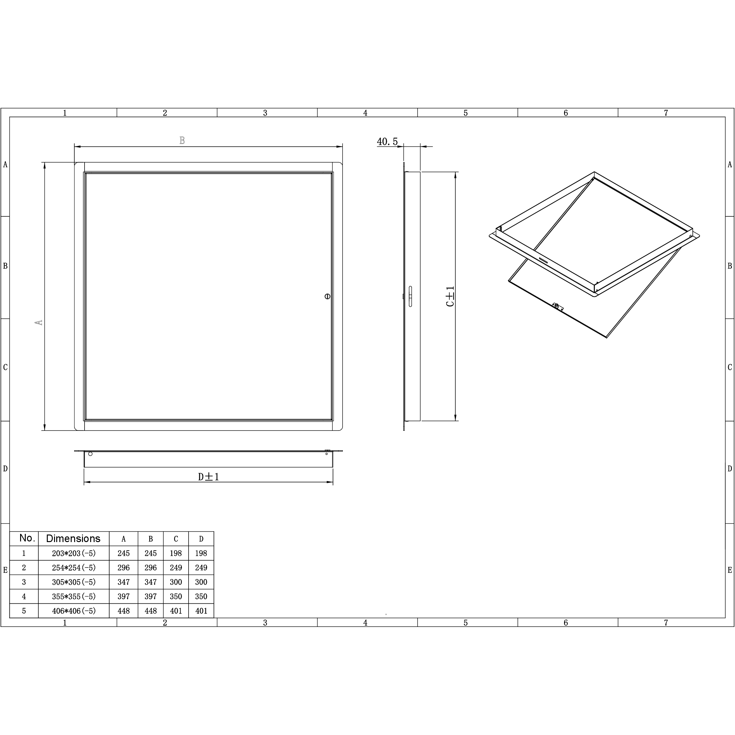 Ductsure Access Panel Ductsure AP-1010W Access Panel (Standard White Powder Coated) - 10" x 10"(254mm x 254mm)