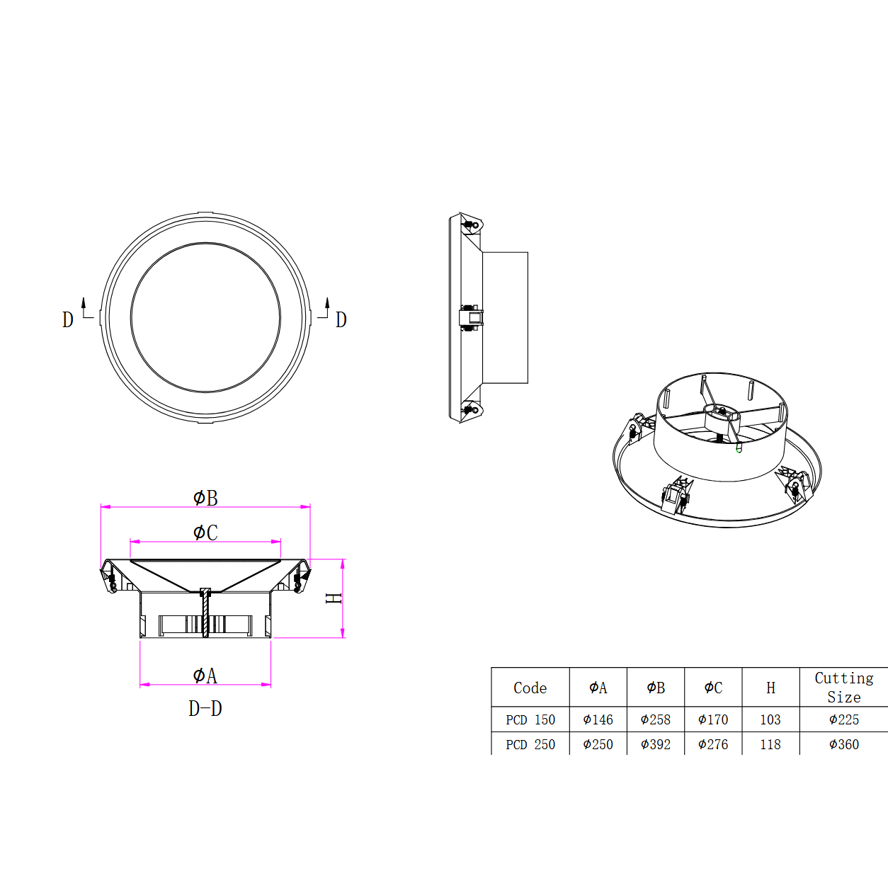 Ductsure Ventilation Pack of 20 Ductsure PCD150 Plastic Round Cone Vent Diffuser
