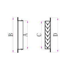 Ductsure Ventilation Pack of 4 Ductsure Door Relief Vent Grille Aluminium DG-A 600250