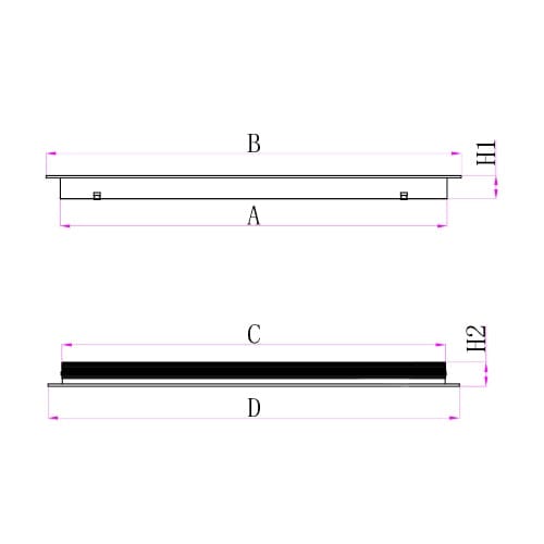 Ductsure Ventilation Pack of 4 Ductsure Door Relief Vent Grille Aluminium DG-A 600350