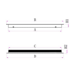 Ductsure Ventilation Pack of 4 Ductsure Door Relief Vent Grille Aluminium DG-A 600350
