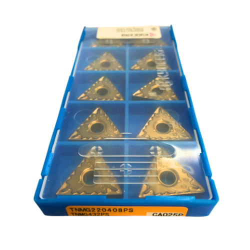 10pc Kyocera TNMG220408PS CA025P – Turning Insert (Medium to Roughing, PS Chipbreaker)