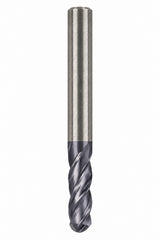 Fullerton 4.0mm 4 Flute TiAlN Coated Carbide Ball Nose Endmill - 3200 Series