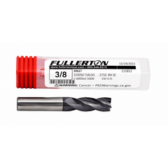 Fullerton 30627 3/8 Inch 4 Flute TiAlN Coated Carbide Square End Mill - Twin Eagle Imports