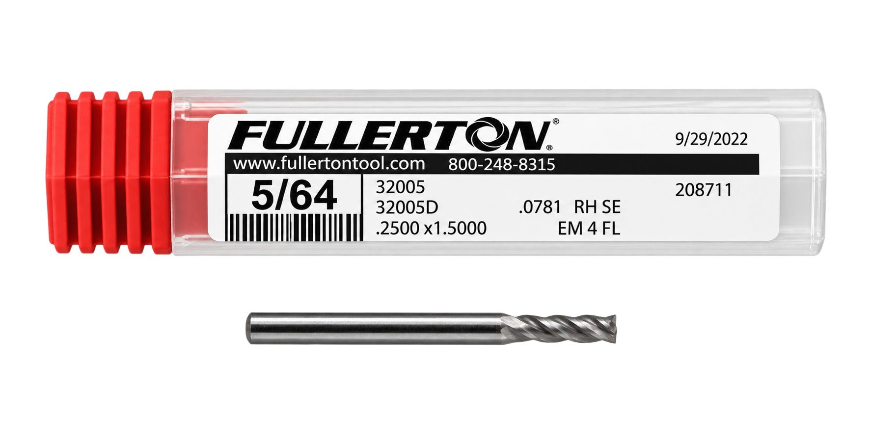 Fullerton 32005 0.0781" 4 Flute Standard Square End Mill - Twin Eagle Imports