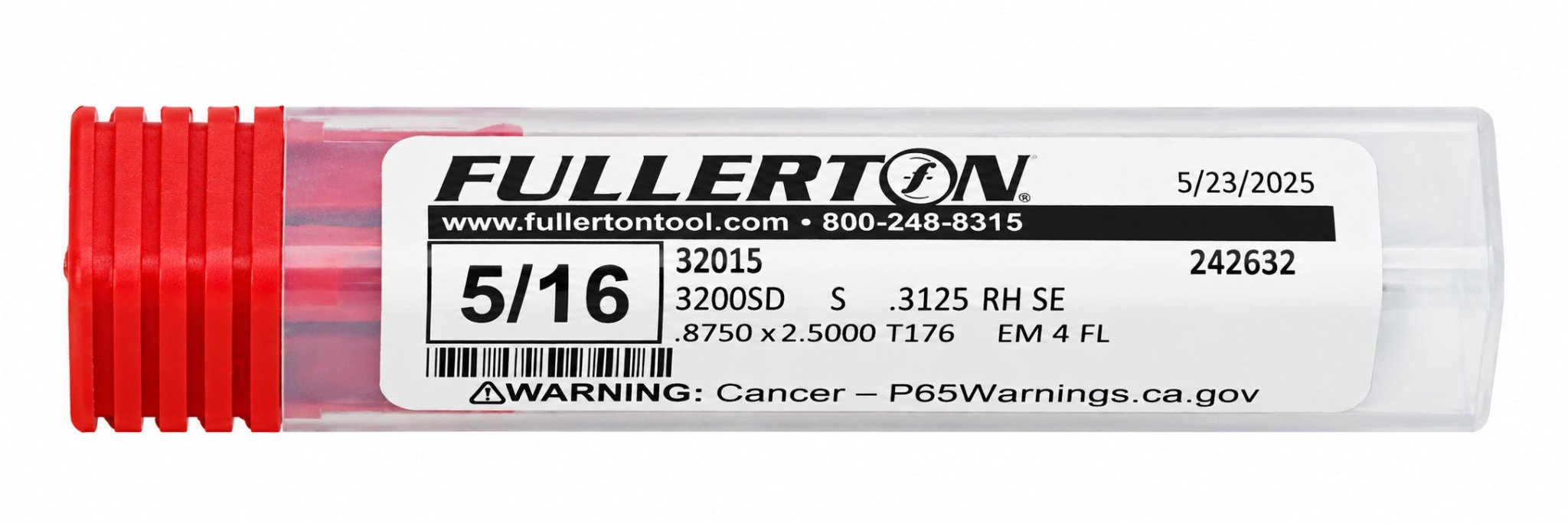 Fullerton 32015 0.3125" 4 Flute Standard Square End Mill - Twin Eagle Imports