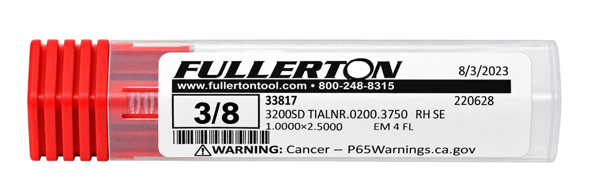 Fullerton 33817 0.375" 4 Flute TiAlN Coated Corner Radius End Mill - Twin Eagle Imports