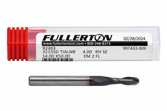 Fullerton 4.0mm 2 Flute TiAlN Coated Carbide Ball Nose Endmill - 3215 Series - Twin Eagle Imports