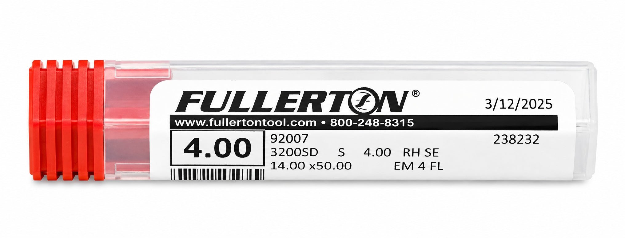 Fullerton 92007 0.1575" 4 Flute Standard Square End Mill - Twin Eagle Imports