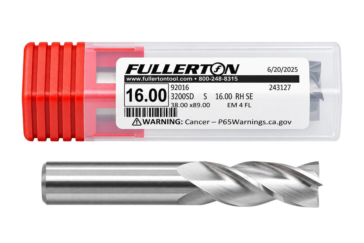 Fullerton 92016 0.6299" 4 Flute Standard Square End Mill - Twin Eagle Imports