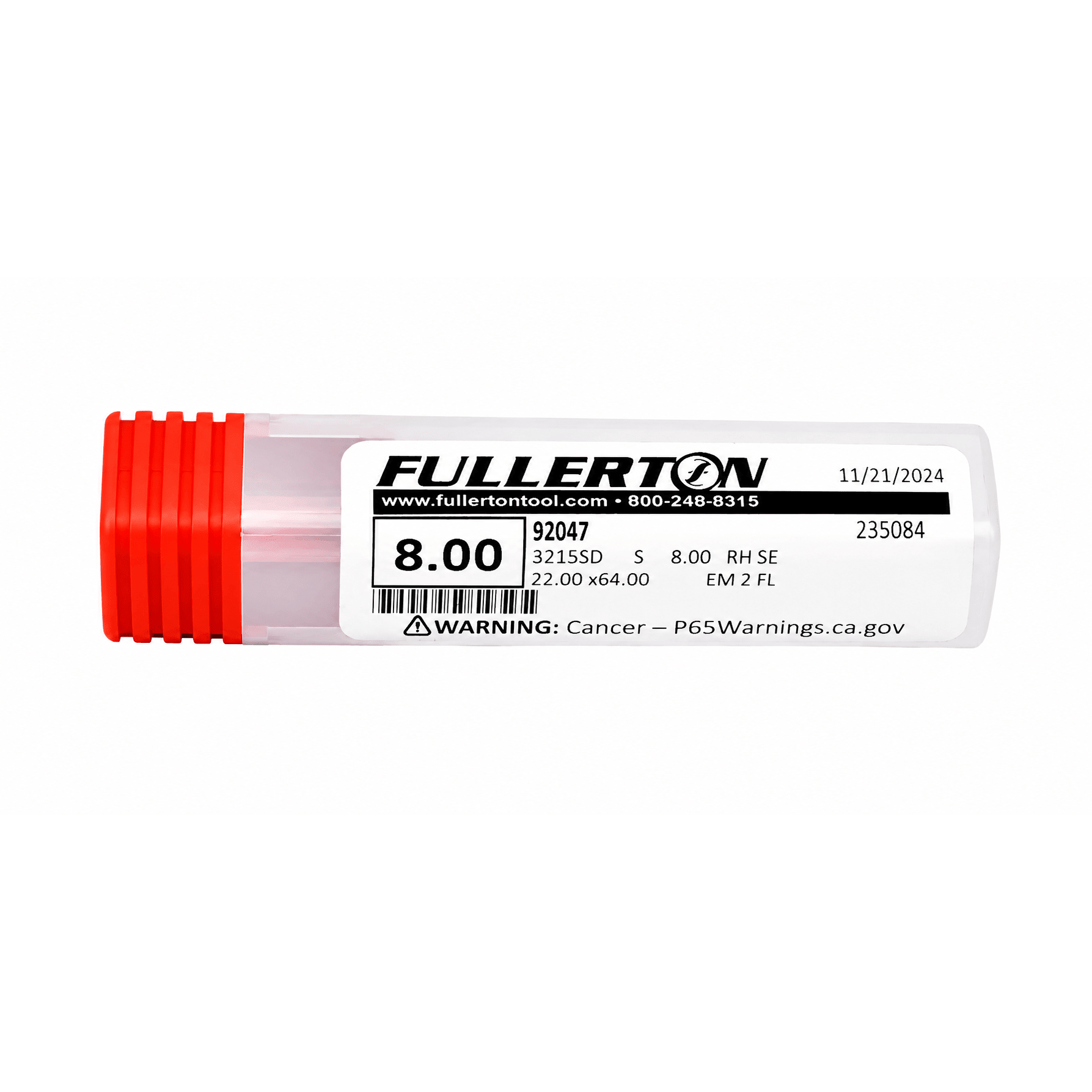 Fullerton 92047 8mm 2 Flute Carbide Square End Mill - Twin Eagle Imports
