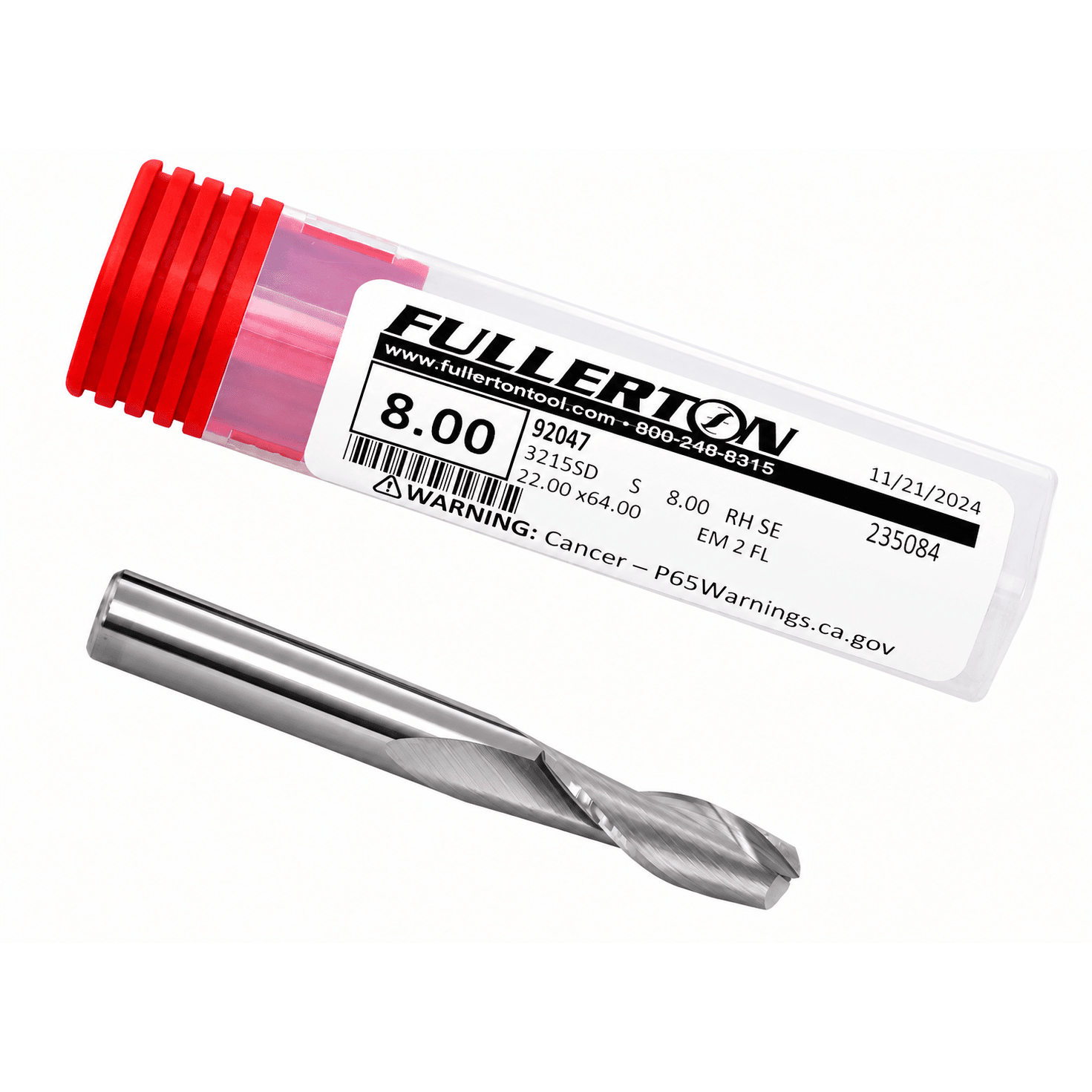 Fullerton 92047 8mm 2 Flute Carbide Square End Mill - Twin Eagle Imports