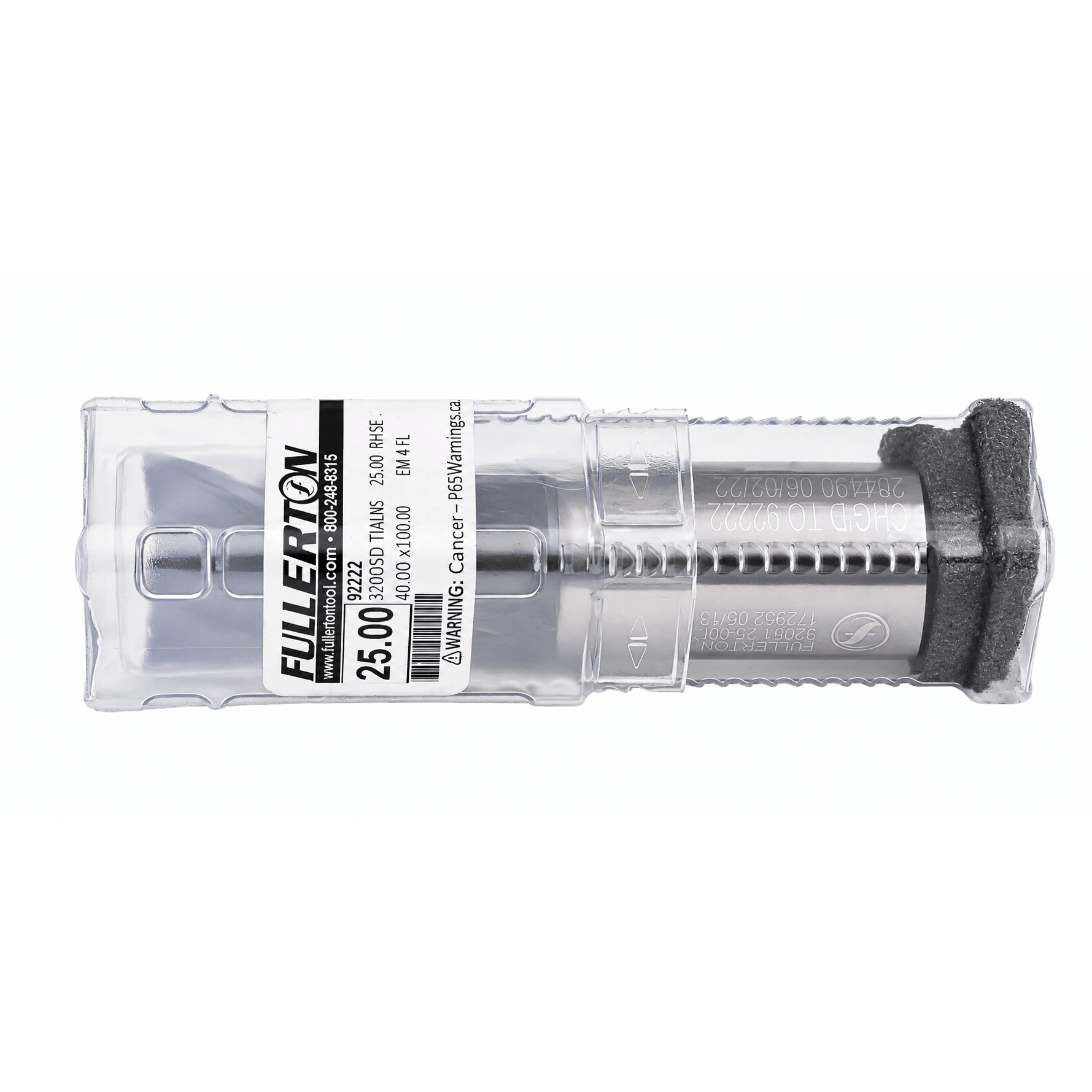 Fullerton 92222 25mm 4 Flute TiAlN Coated Carbide Square End Mill - Twin Eagle Imports