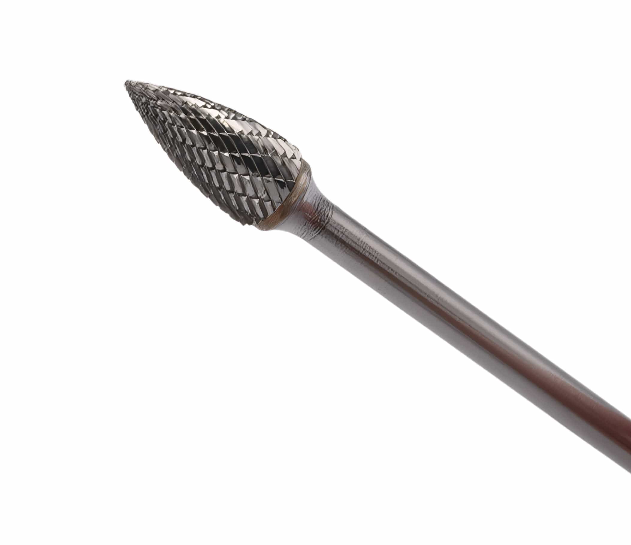 FULLERTON TOOL COMPANY CARBIDE BURRS Fullerton SG5L6 1/2" Pointed Tree Shape Extended Shank Carbide Burr