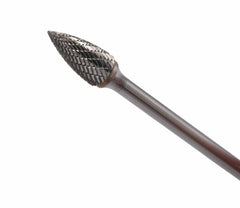 FULLERTON TOOL COMPANY CARBIDE BURRS Fullerton SG5L6 1/2" Pointed Tree Shape Extended Shank Carbide Burr