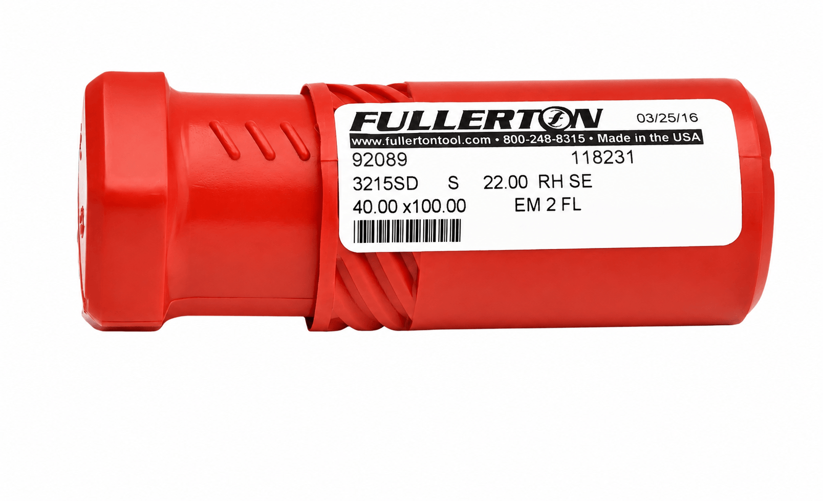 FULLERTON TOOL COMPANY CARBIDE ENDMILL Fullerton 92089 22mm 2 Flute Carbide Square End Mill