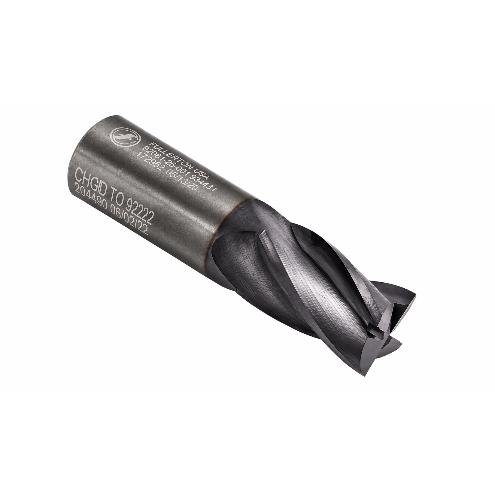 FULLERTON TOOL COMPANY CARBIDE ENDMILLS Fullerton 92222 25mm 4 Flute TiAlN Coated Carbide Square End Mill