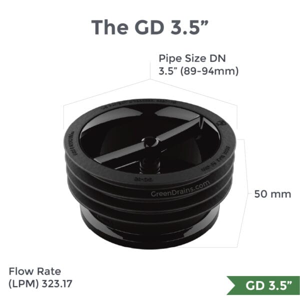 Green Drain Waterless Trap Seal 3.5" (89-94mm) - Twin Eagle Imports