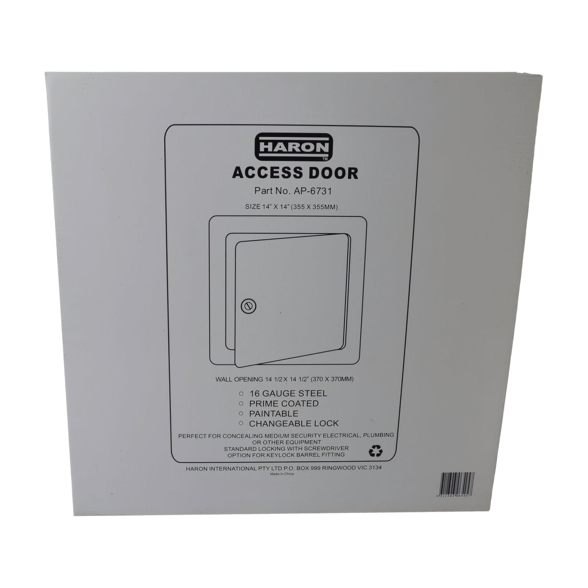 Haron AP-6731 14″ (350mm) White Primed Steel Access Panel - Twin Eagle Imports