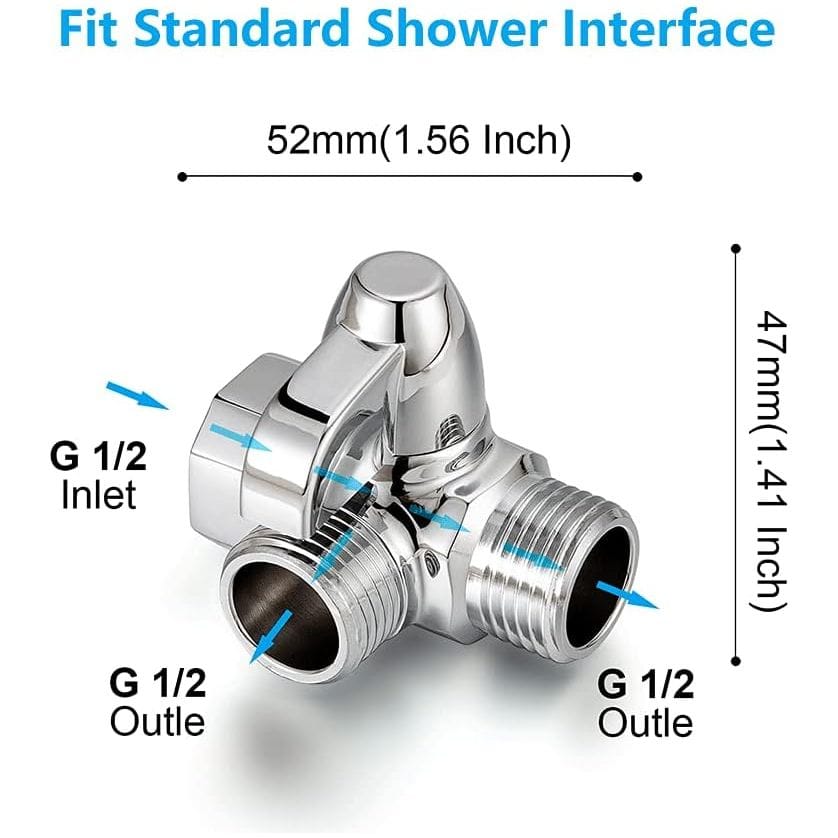 HARON Tap Repair Tool Chrome Two Way Shower Arm Diverter Valve Shower Head Splitter