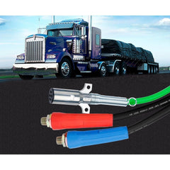 Heavy Duty 3-in-1 ABS Trailer Air Line Kit – 12 Ft Rubber Air Hoses with Power Line - Twin Eagle Imports