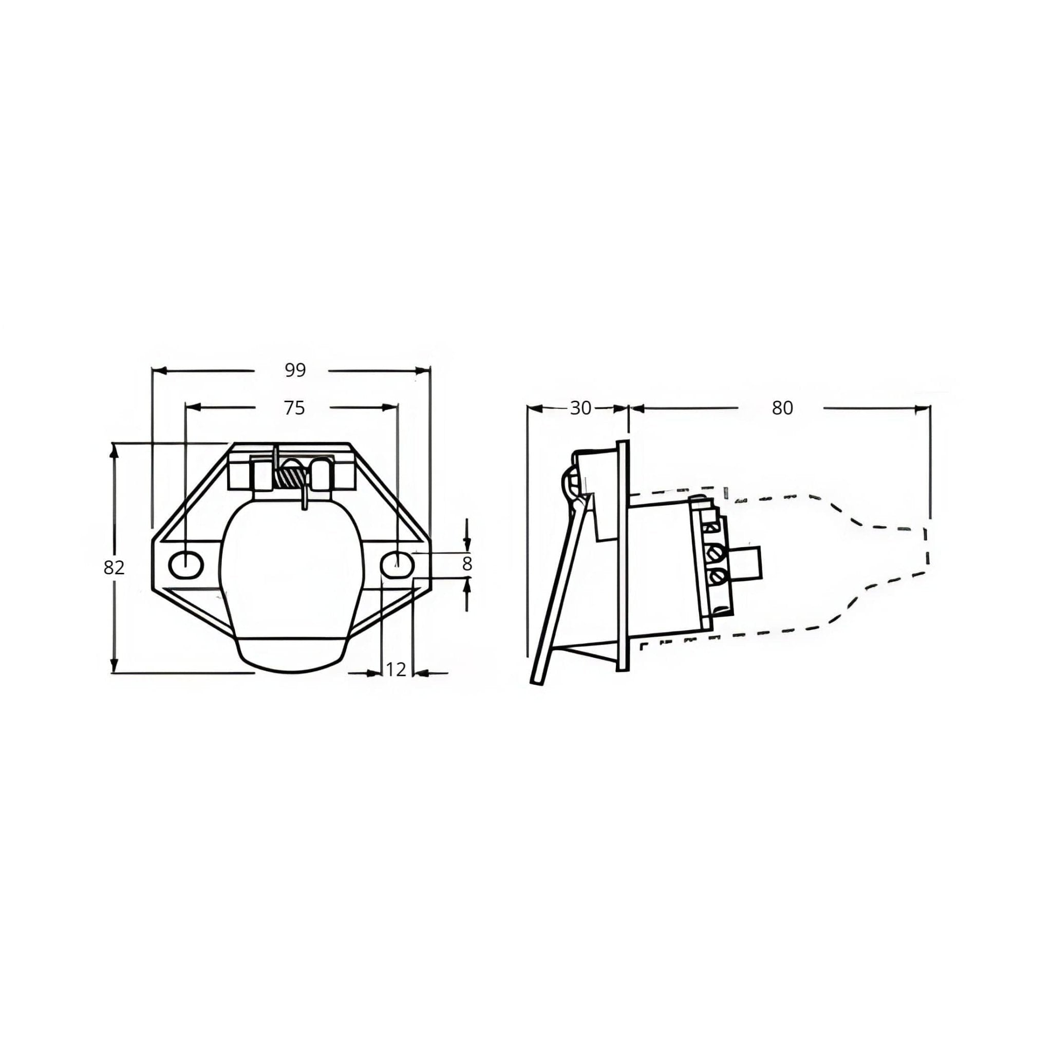 Heavy-Duty 7-Pin Round Trailer Plug & Socket Set - Twin Eagle Imports