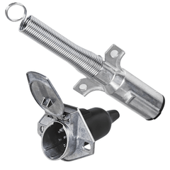 Heavy-Duty 7-Pin Round Trailer Plug & Socket Set - Twin Eagle Imports
