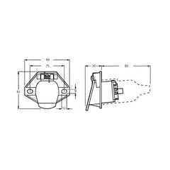 Heavy-Duty 7-Pin Round Trailer Socket Die-Cast Zinc Protective Boot & Locking Tab - Twin Eagle Imports