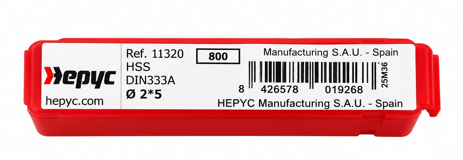 Hepyc 2.00mm HSS DIN333A Centre Drill - Twin Eagle Imports