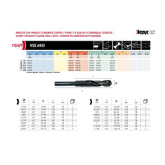 Hepyc 21/32" HSS Reduced Shank Drill DIN 338 - Twin Eagle Imports